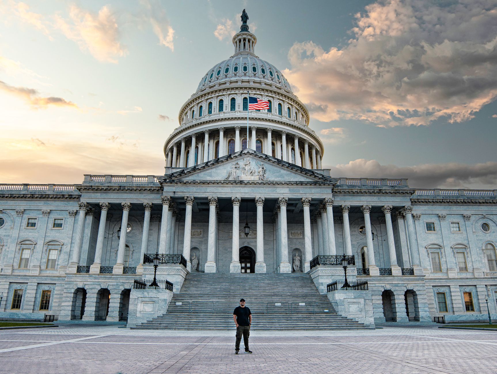 Front steps of the U.S. Capitol at sunset